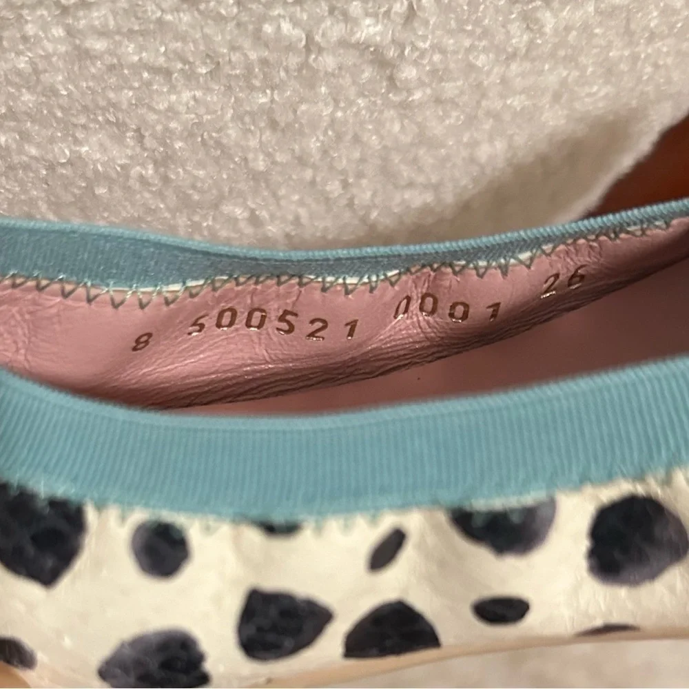 Pretty Ballerinas Kids Handmade Valerie Polka Dot Croc Embossed Leather Flats